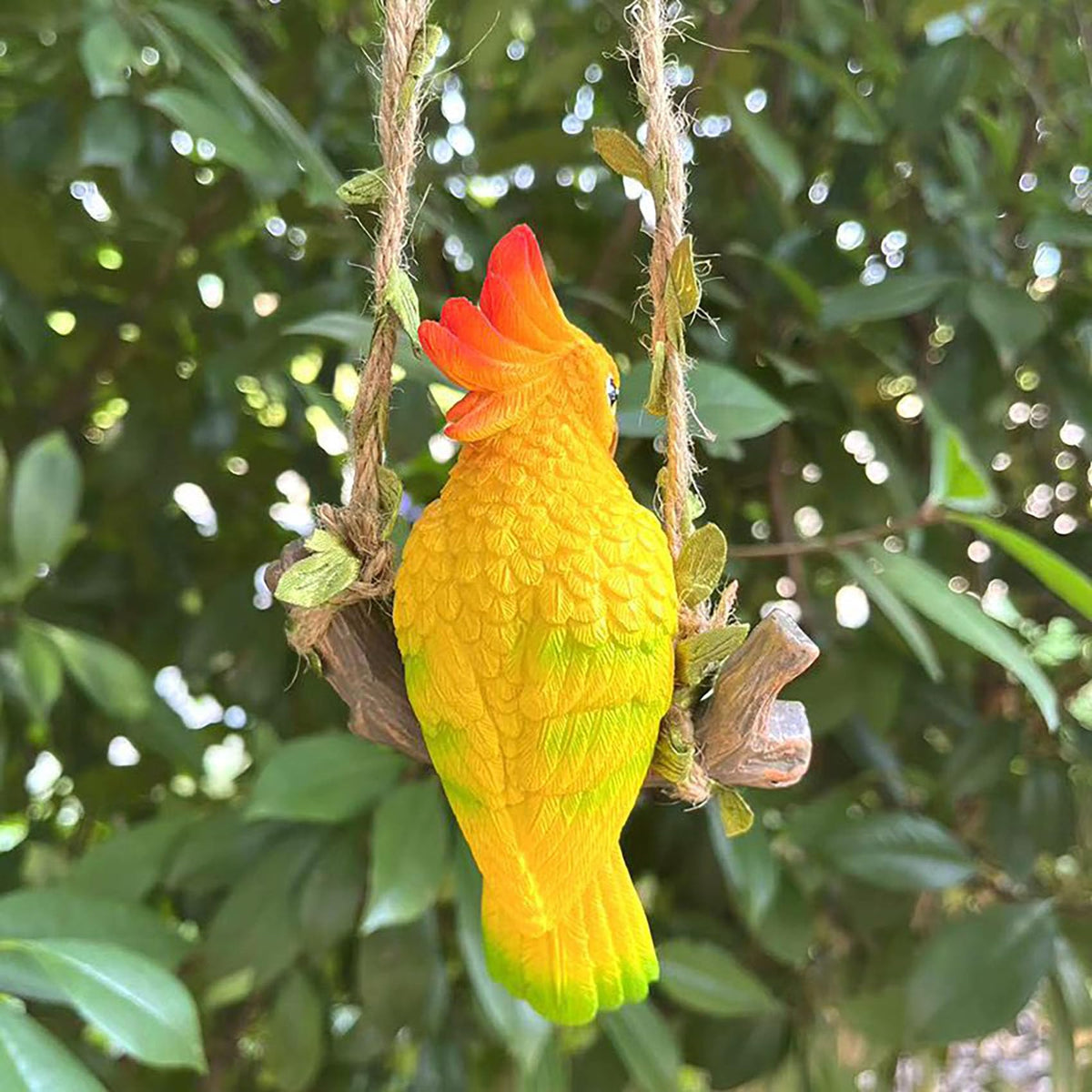 Generic resin parrot statue designed for durable outdoor use.