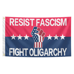 Generic Resist Fascism flag 3x5ft outdoors on a sturdy pole for outdoor display