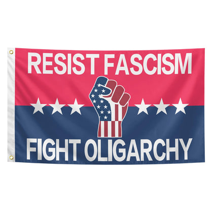 Generic Resist Fascism flag 3x5ft outdoors on a sturdy pole for outdoor display