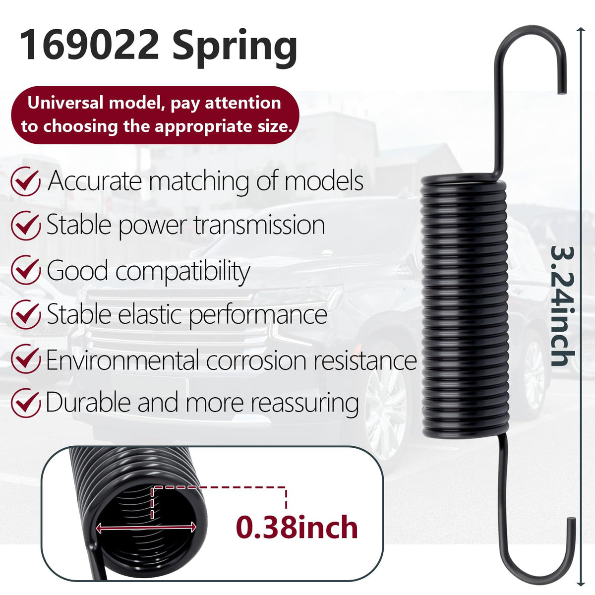 Generic return spring idler 532169022 side view helps keep belt aligned during cuts