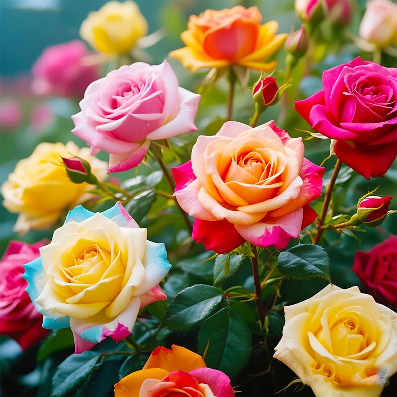 Generic rose seeds mix ideal for patios, beds, or containers with eye-catching color.