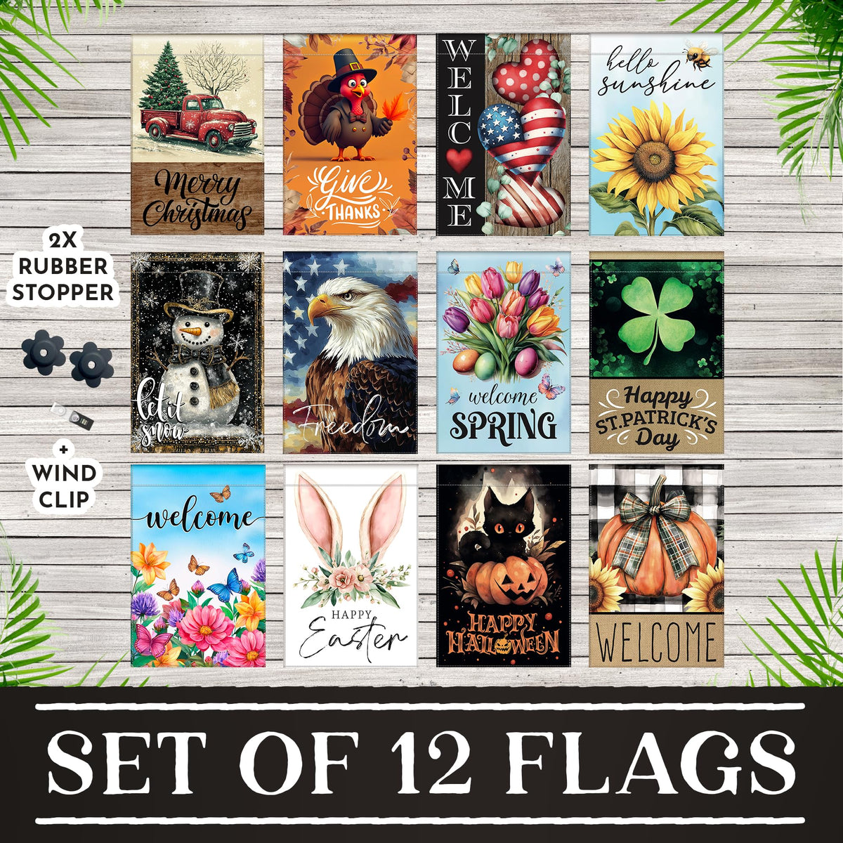 Generic Seasonal Flags garden-patio-decor enhances curb appeal and welcoming entrances.