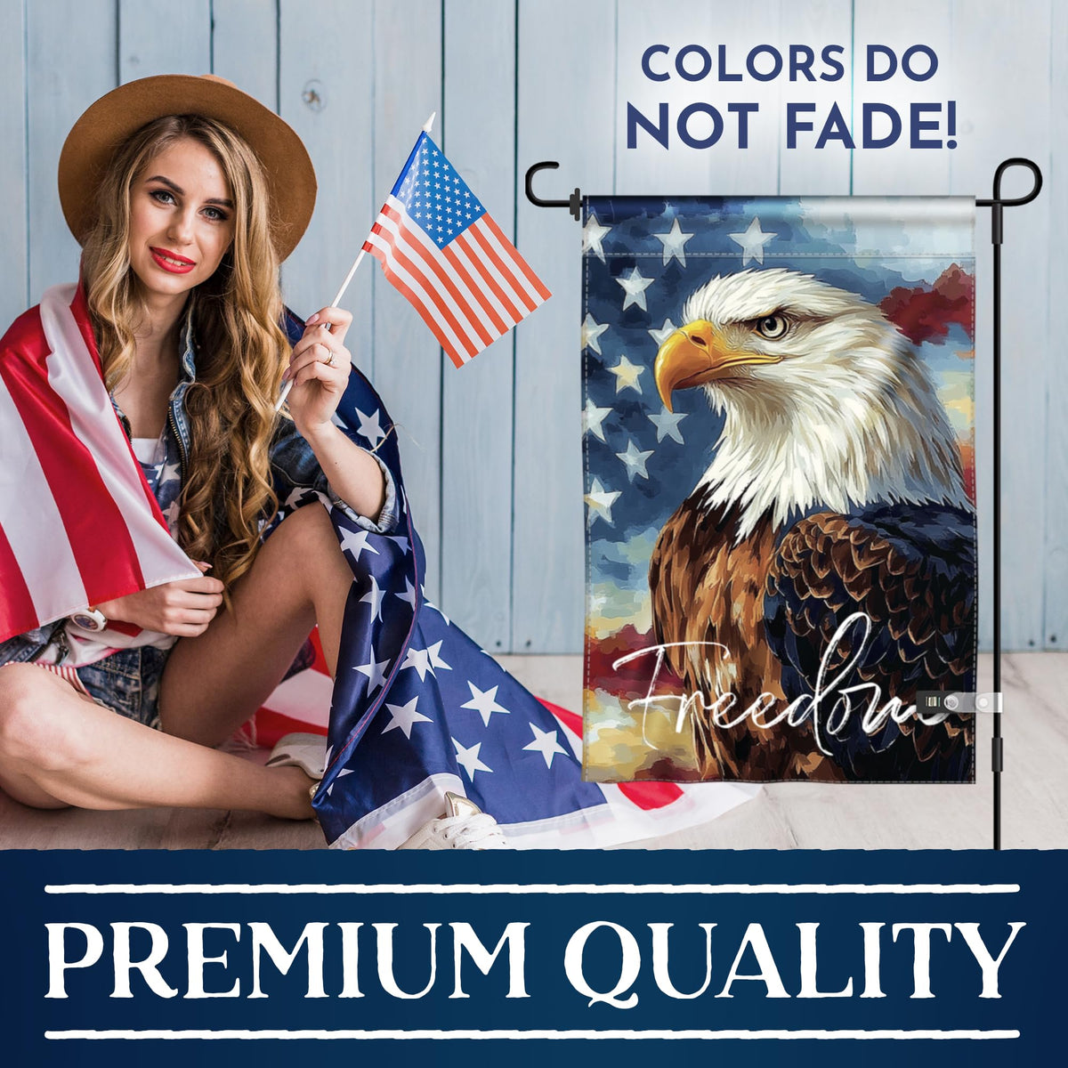 Generic Seasonal Flags weather-resistant polyester withstands rain and sun outdoors.