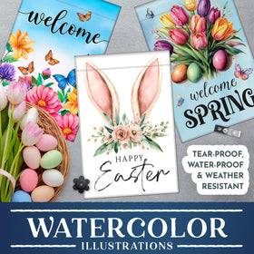 Generic Seasonal Flags year-round-collection provides varied seasonal motifs.