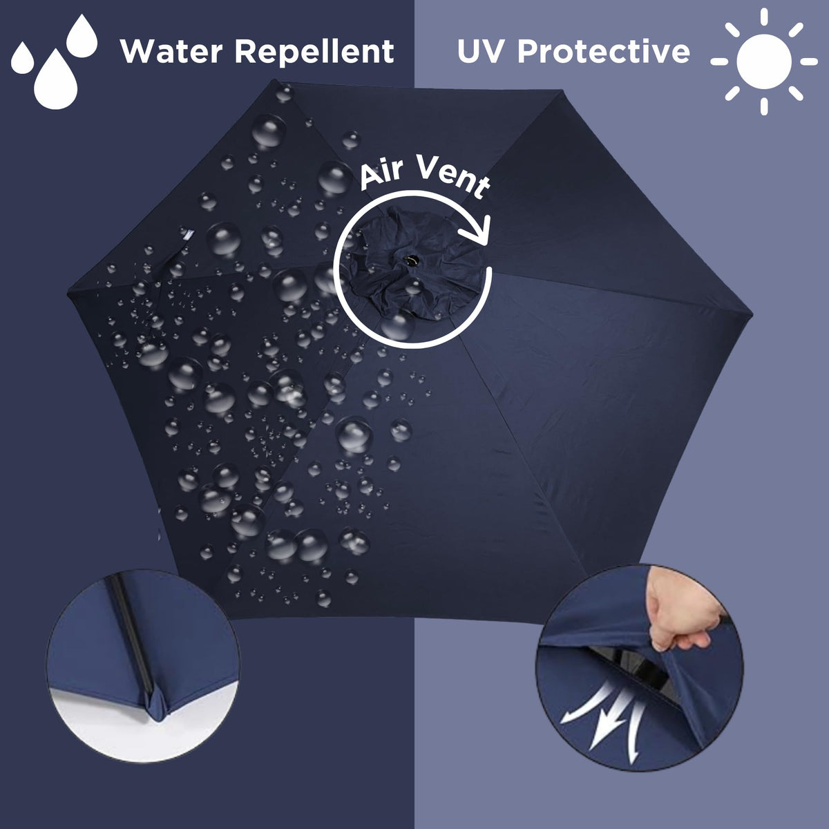 Generic Sfmora 9ft canopy aligns with ribs 53.5–55.5 inches for easy fit