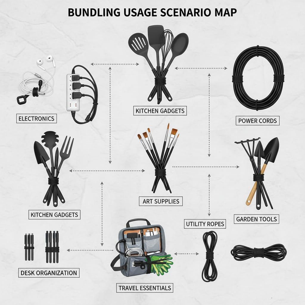 24-piece package includes ties for multiple tasks and settings