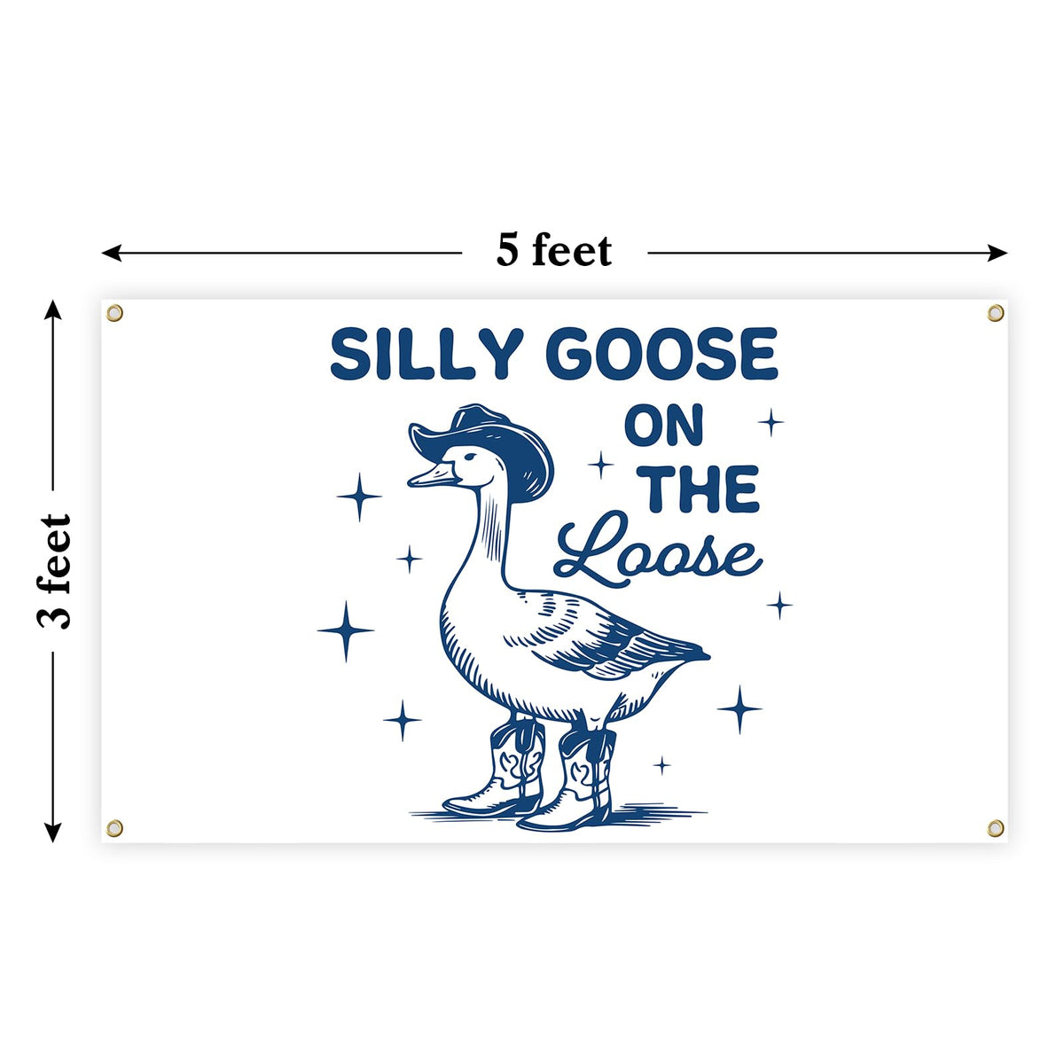 Generic Silly Goose flag used as living room decor with durable print