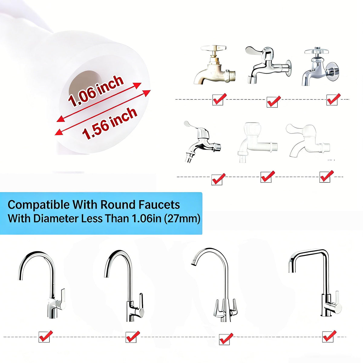 Generic sink hose attachment installed on faucet enabling efficient outdoor cleaning.