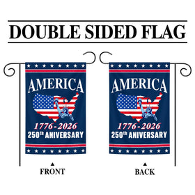 Generic 250-years-of-freedom slogan flag for yard display and seasonal decoration