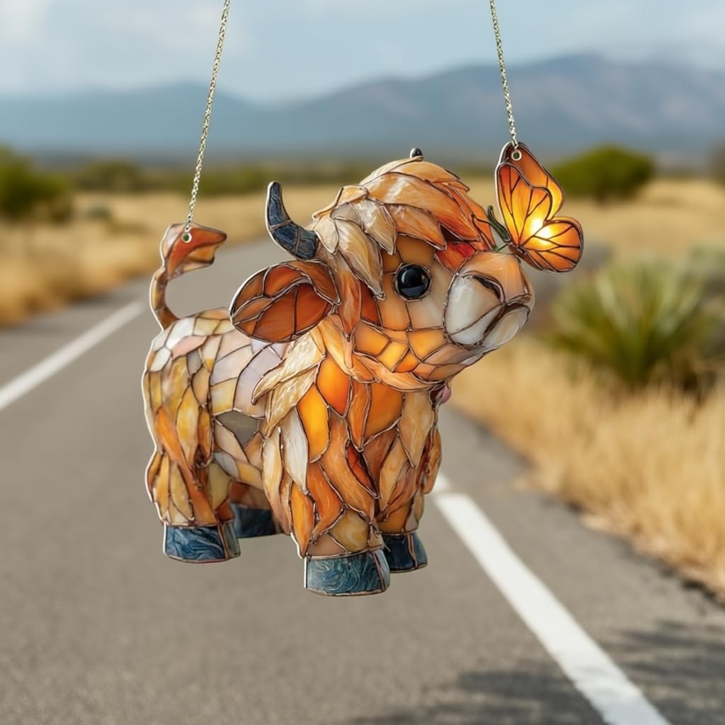 Generic stained-glass style suncatcher focuses sunlight into warm amber tones.
