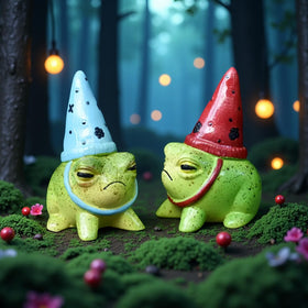 Generic succulent planter frog figurine, creates a playful focal point for plants.
