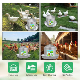 Generic waterer with 0.9 mm thick walls withstands dents in outdoor environments.