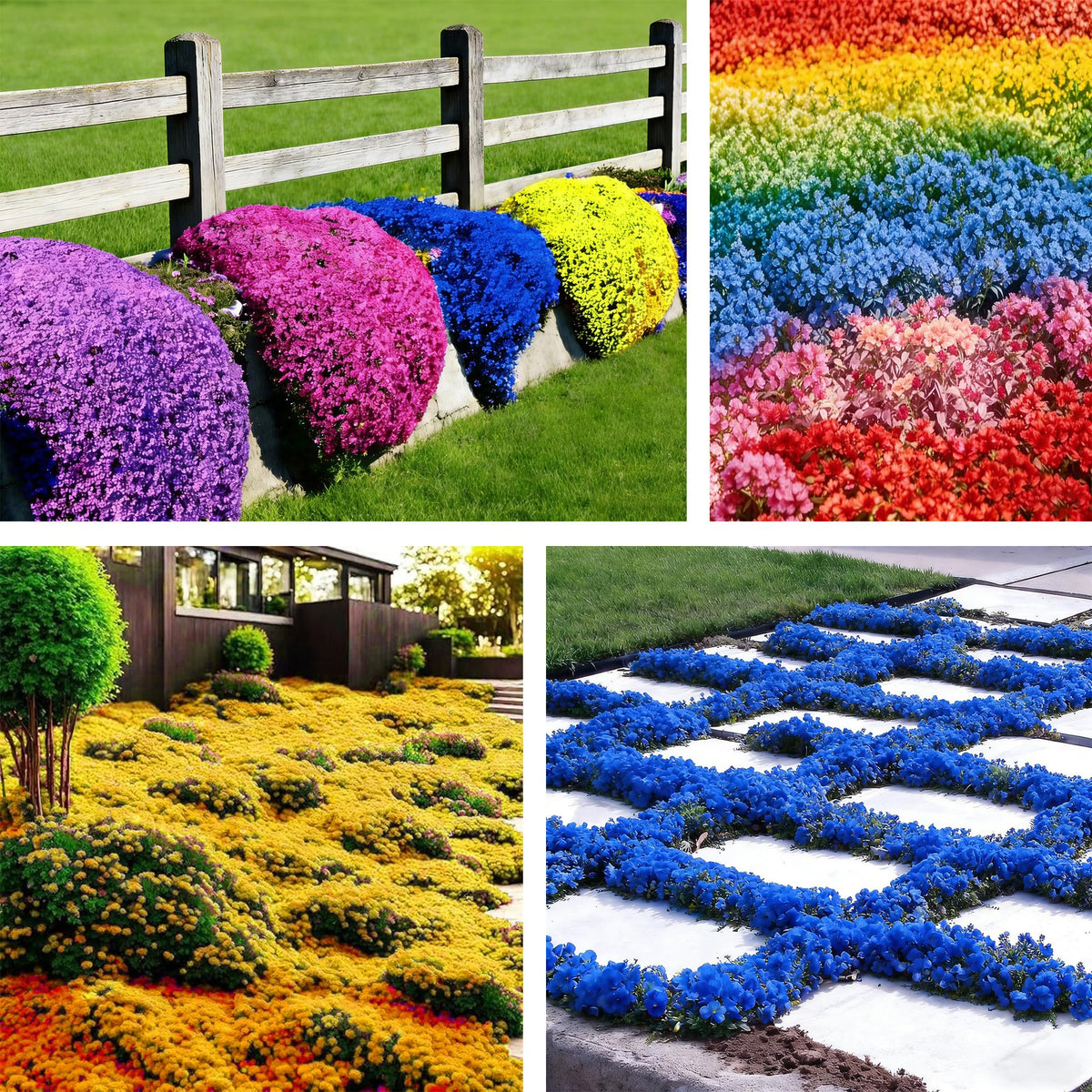 Generic Thyme seeds form a dense carpet with purple-edged foliage.