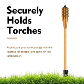 Generic tiki torch stake features rust-resistant coating for outdoor durability and years of use.