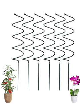 Generic tomato spiral stake pack six supports climbing plants for neater growth.