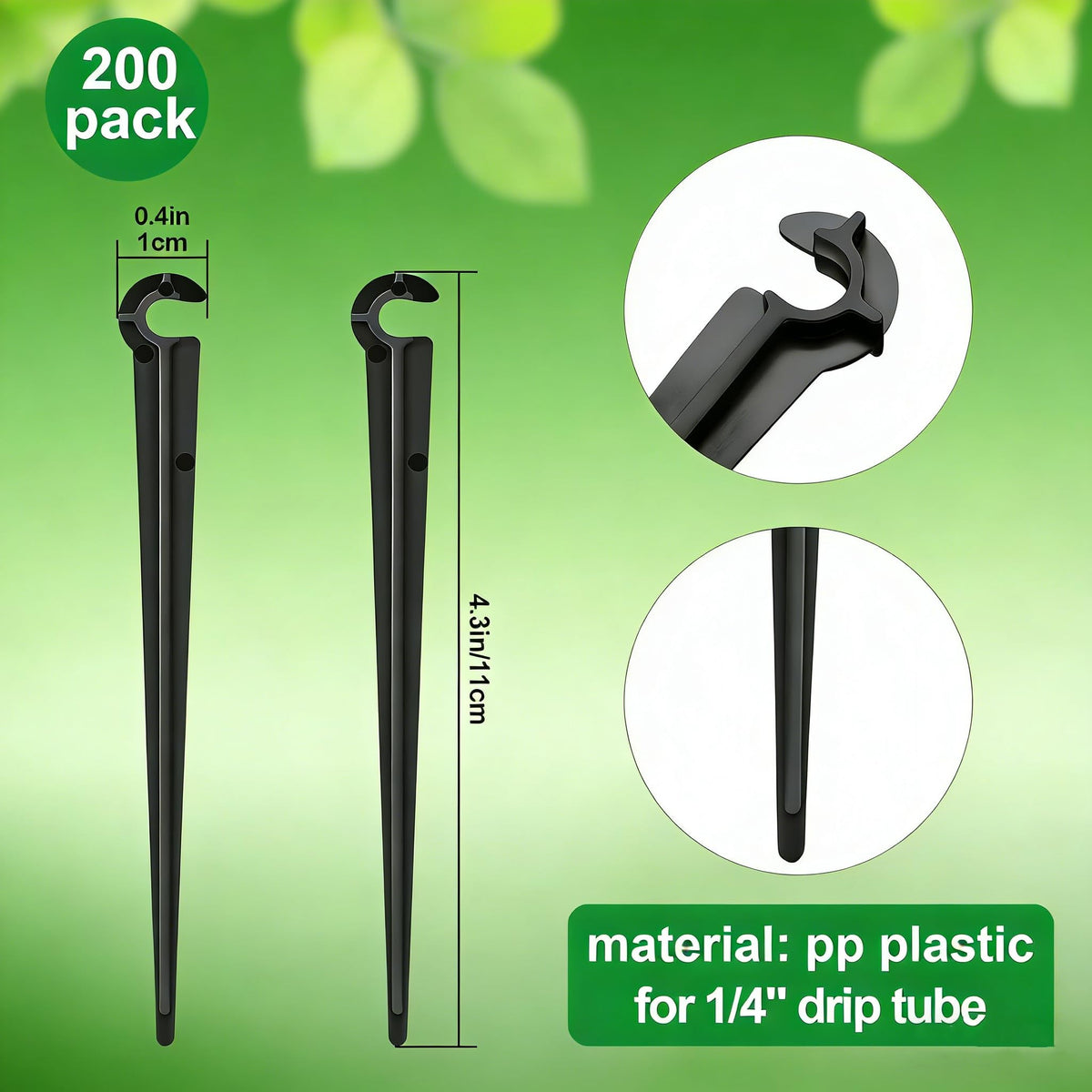 Generic Topsamll 1-4in tubing hose holder keeps drippers in place.