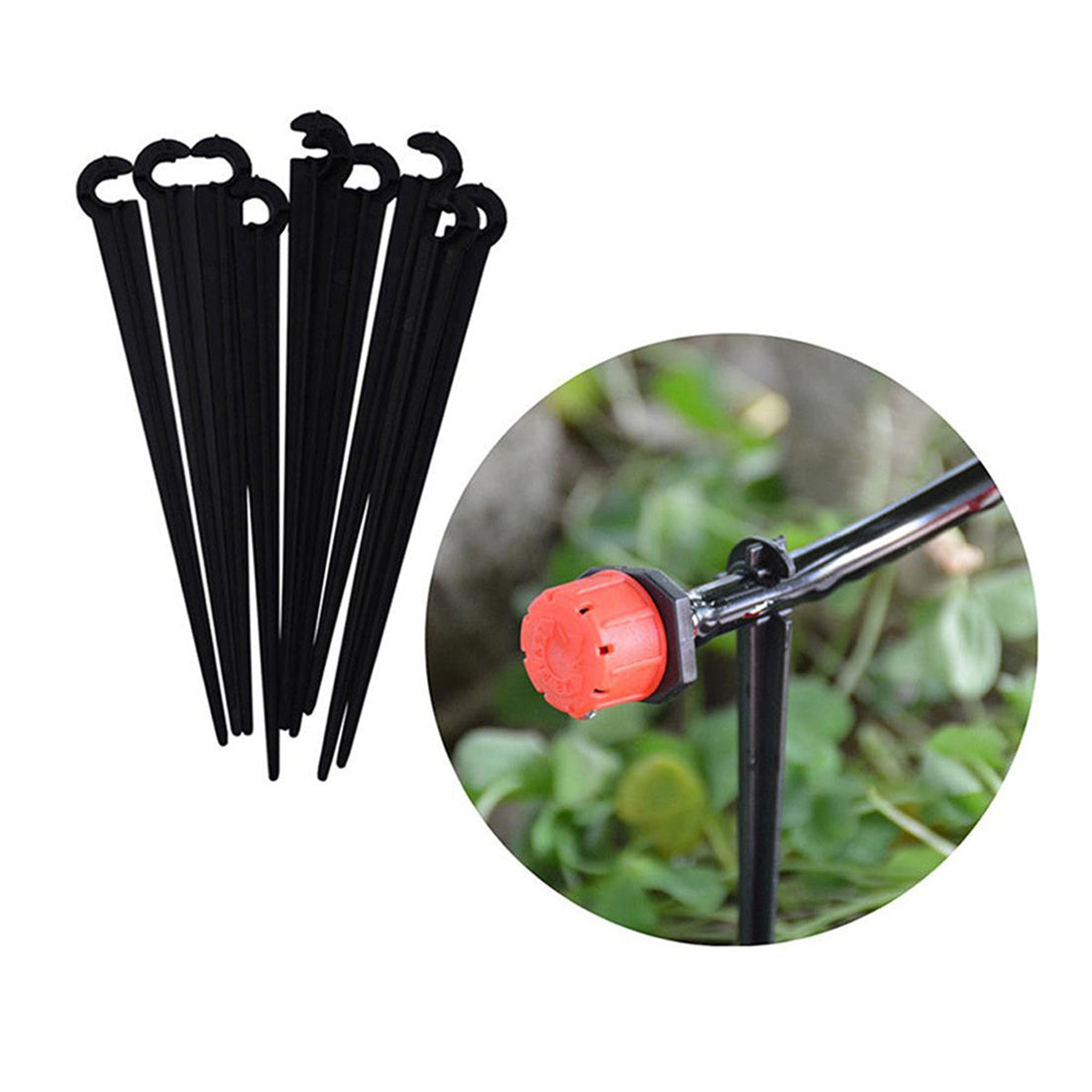 Generic Topsamll easy-install irrigation stake enables quick garden setup.