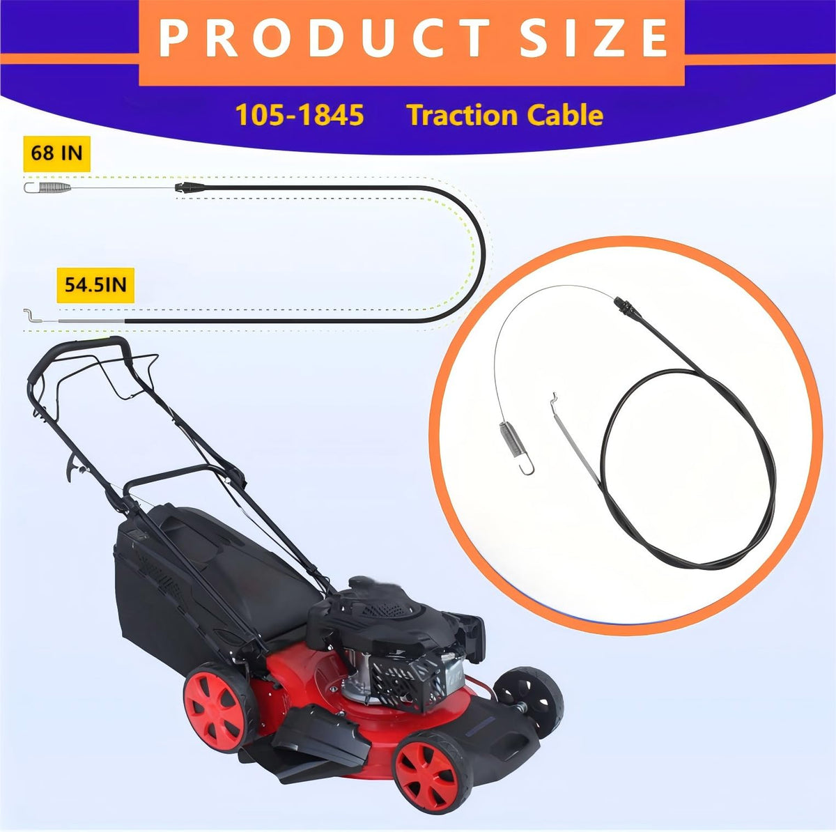 Generic traction cable installation on Toro models is simplified with one end Z-bend