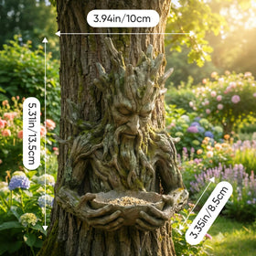 Generic Tree Face Bird Feeder side view shows decorative design