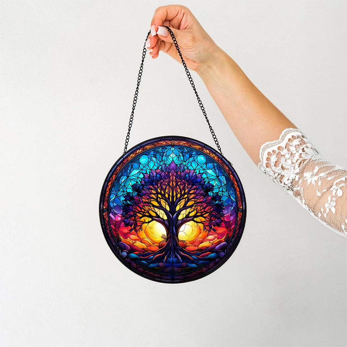 Generic Tree of Life suncatcher with hooks enables easy mounting