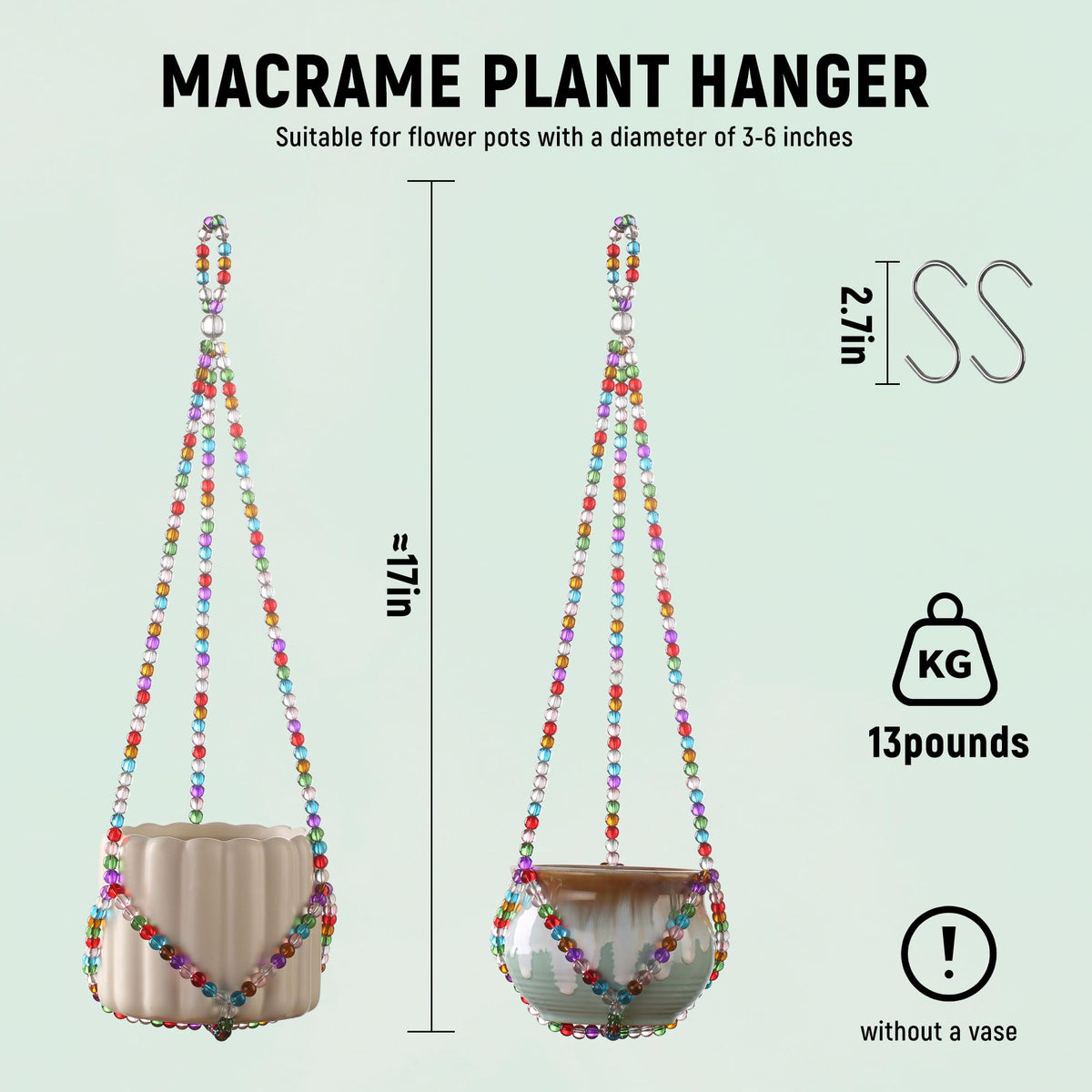 Generic two-pack bohemian macrame hangers elevate balcony plants beautifully.