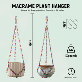 Generic two-pack bohemian macrame hangers elevate balcony plants beautifully.
