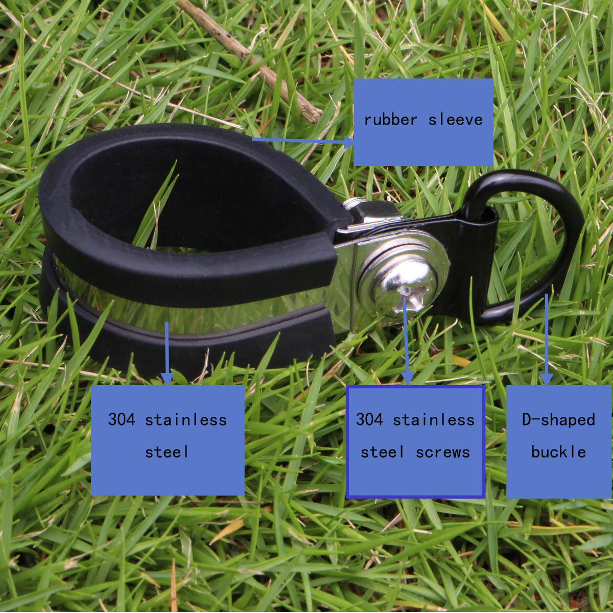 Generic universal-trimmer-harness-clamp shown for strap‑based handling and control