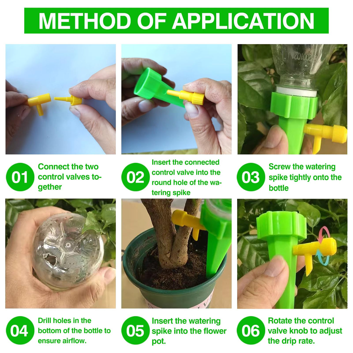 Generic Vacation-friendly plant watering in action helps keep plants hydrated while away.