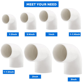 Generic 12-pack PVC elbows withstand pressure and resist corrosion for outdoor use