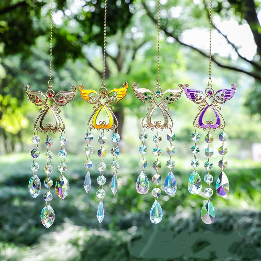 Generic weather-resistant sun catcher crystal purple enhances porches and trees.