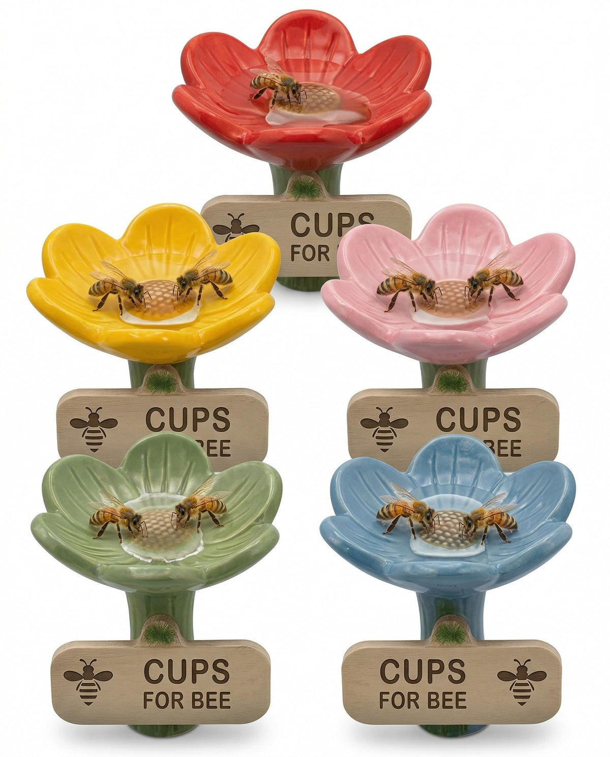 Generic Weatherproof ceramic cups for outdoor patios and flower beds.