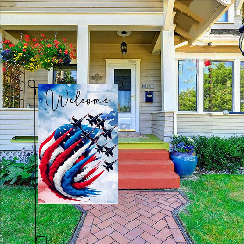 Generic weatherproof patriotic flag with UV protection keeps colors bright outdoors.