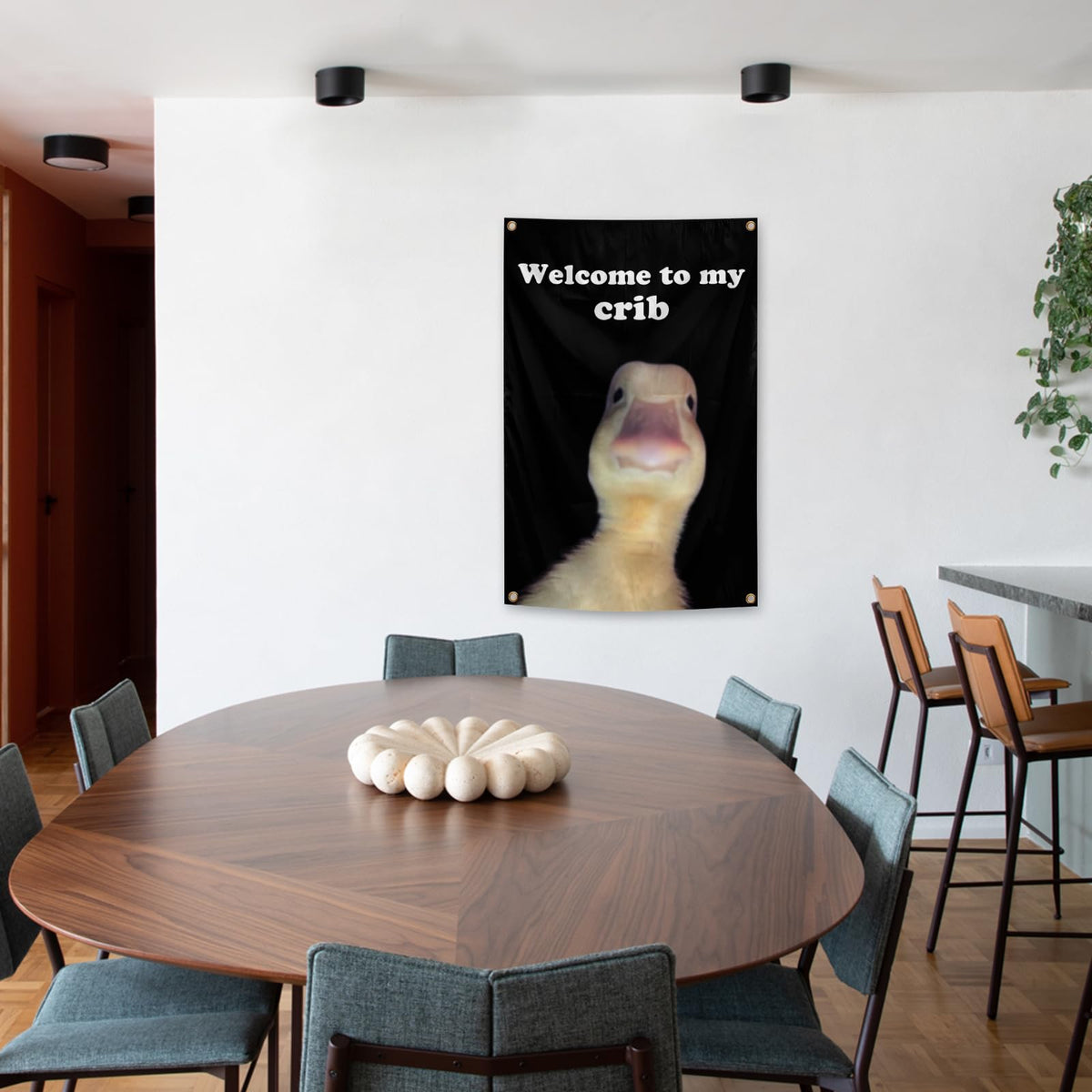 Generic Welcome to My Crib Flag outdoor use adds playful vibe.