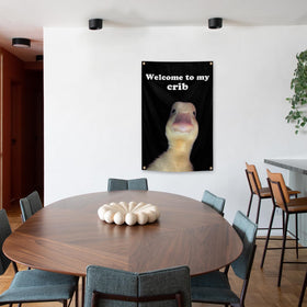 Generic Welcome to My Crib Flag outdoor use adds playful vibe.