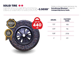 Generic wheelbarrow tire with 440 lb capacity for sturdy loads