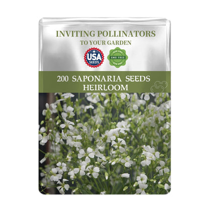 Generic White Common Soapwort Seeds Pack flower blooms offer vibrant petals for bright garden borders