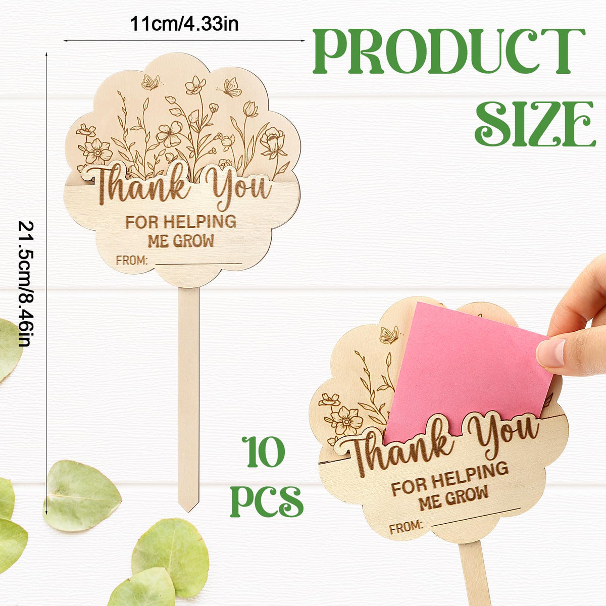 Generic wooden plant stake with built-in gift card slot for gifting.