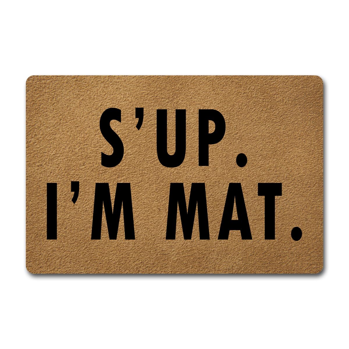 GengDuCJ S'up I'm Mat door mat with colorful print for welcoming entrance decor