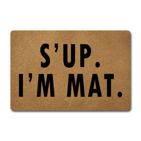 GengDuCJ S'up I'm Mat door mat with colorful print for welcoming entrance decor