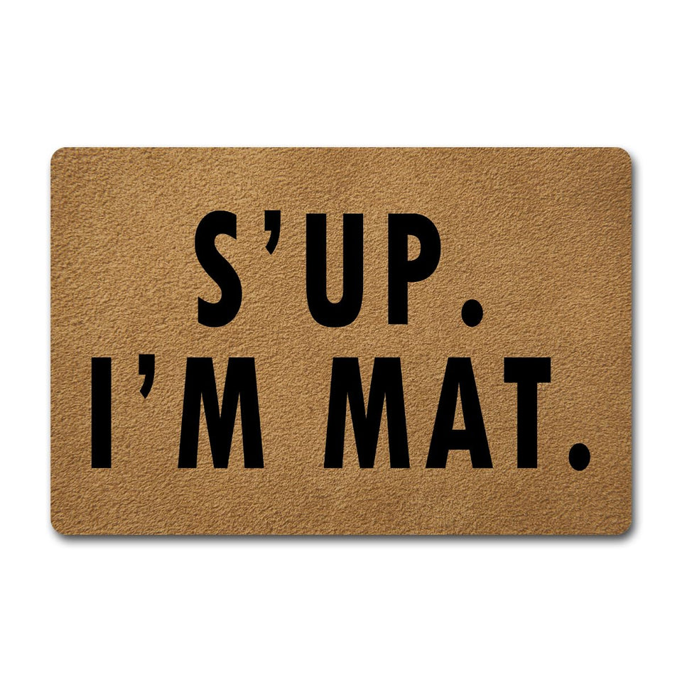 GengDuCJ S'up I'm Mat door mat with colorful print for welcoming entrance decor