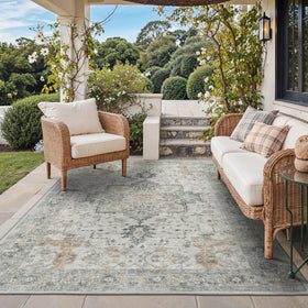 GENIMO 4x6 outdoor rug showing waterproof versatility for patio and living spaces.