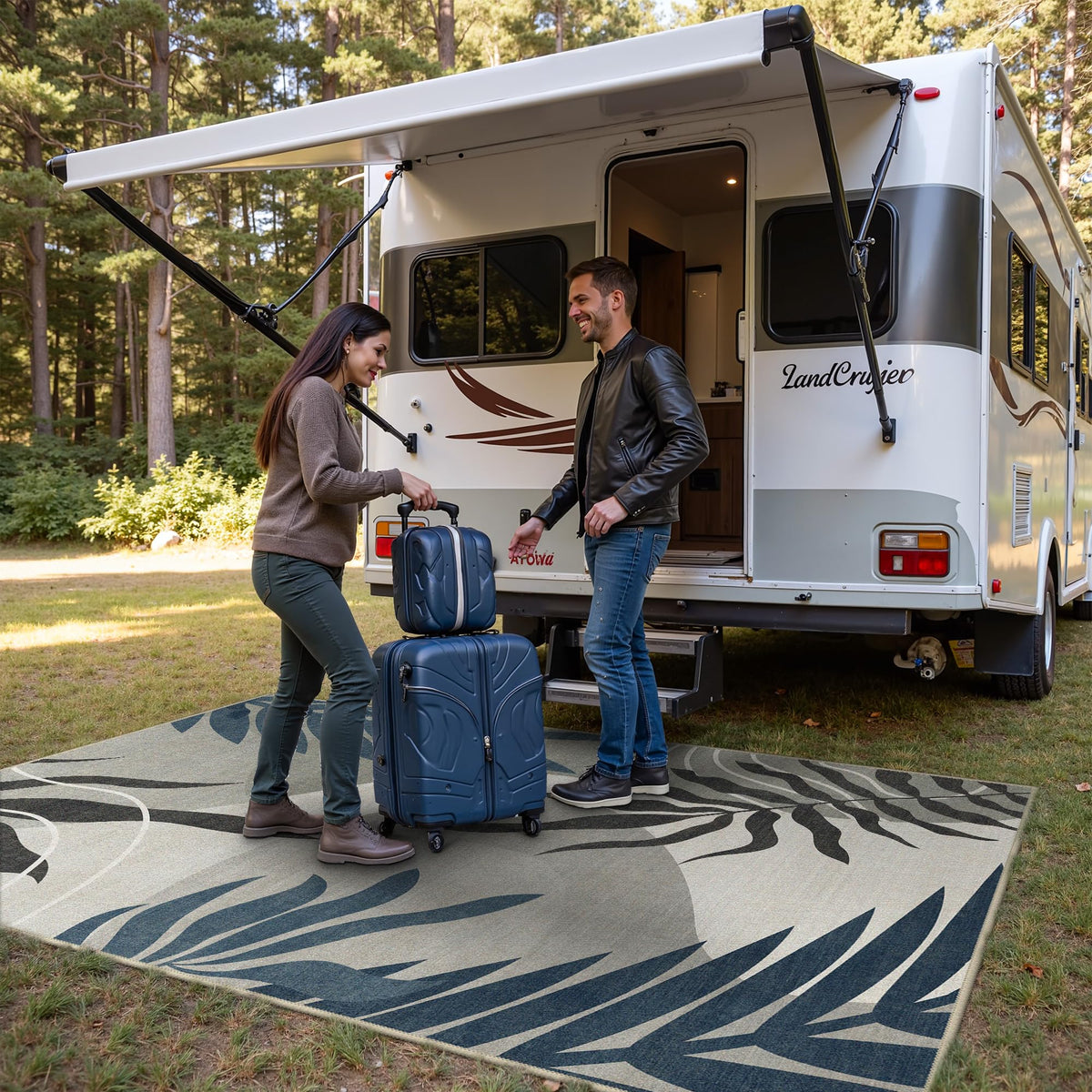 Genimo anti-slip back rug 8x10 provides safety on wood, tile, or concrete