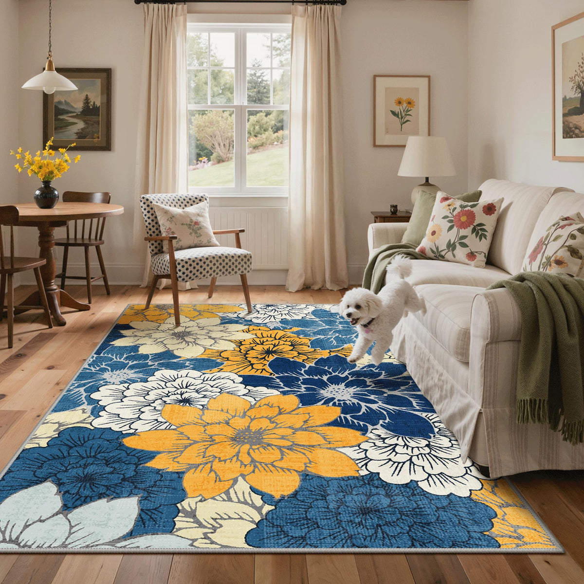 GENIMO rug with anti-slip backing provides safety on various floor types