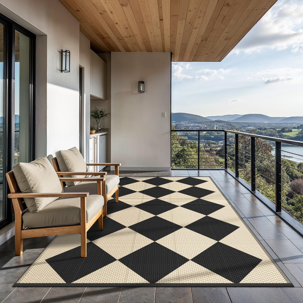 GENIMO rug used in backyard patio for versatile outdoor spaces