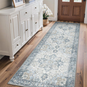 GENIMO boho floral pattern rug for porch or garden decor