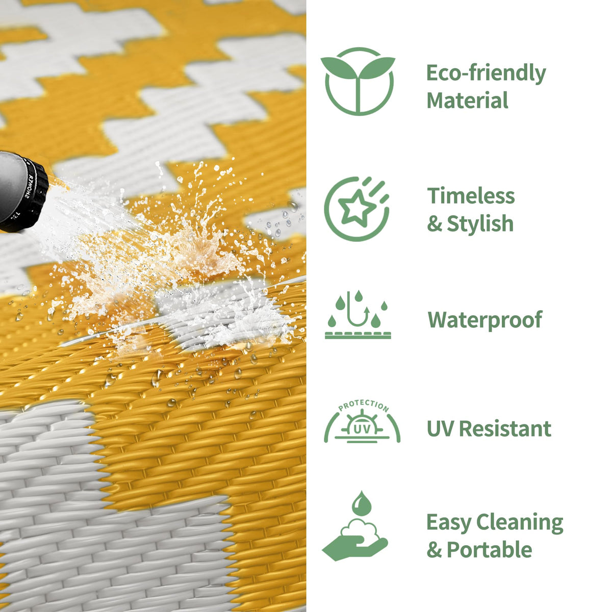 GENIMO lightweight and portable rug folds quickly for trips.