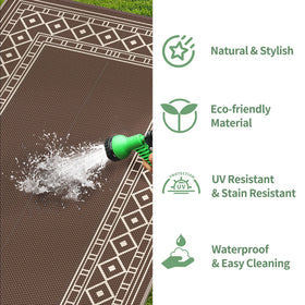 GENIMO waterproof rug suits patio, deck, beach and balcony setups