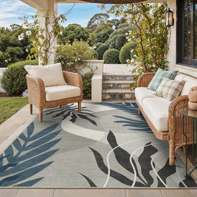 Genimo leaf-pattern outdoor-indoor rug 8x10 adds stylish boho charm to patios