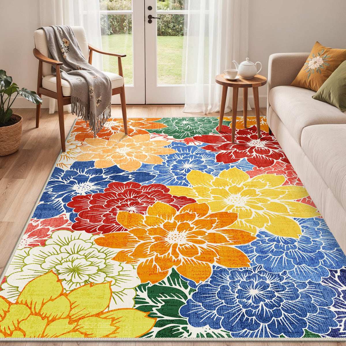 GENIMO lightweight rug folds for simple seasonal storage or travel.