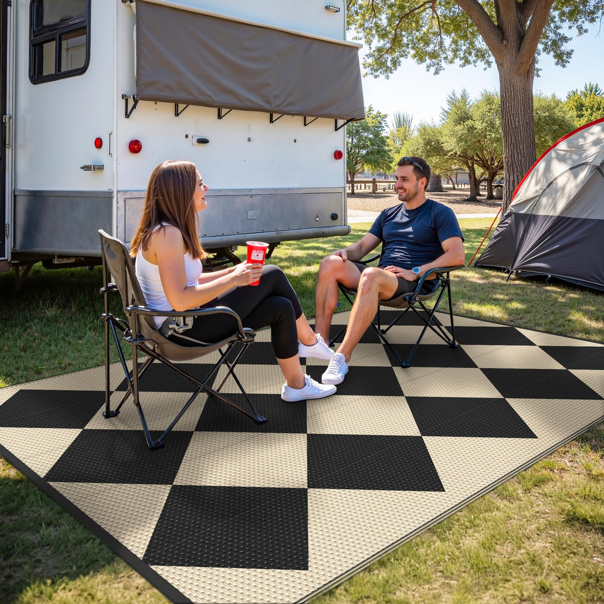 GENIMO rug is lightweight at 4.8 lbs, ideal for RV storage and camping